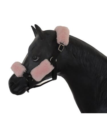 Angel Reitsport Halfter Set (4-pc.) Incl. Nasal sauce neck saver and 2x cheek covers Set4 Color: 12 lambskin colors for choice pink