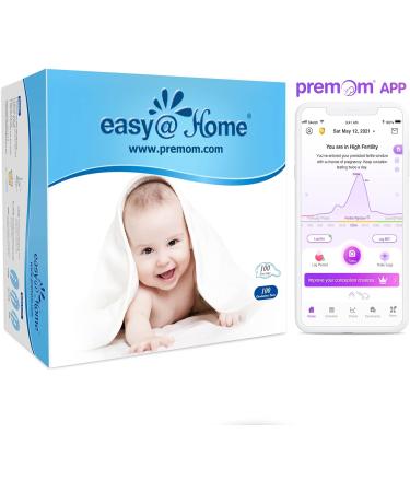 Easy@Home Ovulation Test Strips 100 Pack - Fertility Predictor Kit, FSA Eligible, with Premom App - 100 LH Strips + 100 Urine Cups - Buy Online on GoSupps.com