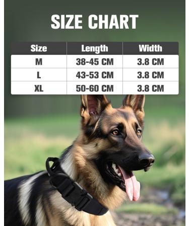 Joyal Tactical Dog Collar - Durable Handle & QR Code for Large Dogs - Black XL - Buy Online on GoSupps.com