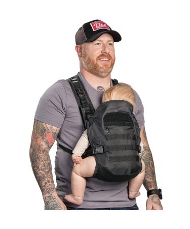 TBG - Mens Tactical Baby Carrier for Infants and Toddlers 8-33 lbs - Compact (Black)