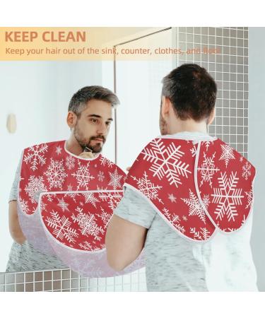 Beard Bib Apron - Non-Stick Waterproof Hair Catcher for Men | Christmas Snowflake Grooming Cape - Buy Online on GoSupps.com
