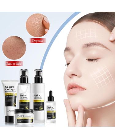 Skin Care Gifts for Women 5 in 1 Snail Collagen Skin Care Kit Includes Gentle Cleanser Toner Cream Serum Lotion Long Lasting Hydration  - Buy Online on GoSupps.com
