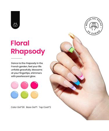 Beetles Gel Nail Polish Set - 36 Colors Floral Rhapsody Collection | Pastel Bright Girly Sparkle Glitter Lacquer | Includes 3Pcs Base, Matte, and Glossy Top | All Seasons for Girls & Women - Buy Online on GoSupps.com