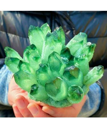 Beautiful Green Quartz Crystal Cluster Specimen Suitable for Home HOMEZHOU (Size : 800-900g)