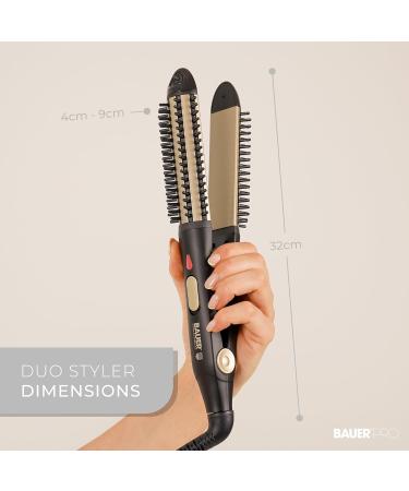 Bauer Professional 2 in 1 Hair Styling Tool Cermaic Hair Straighteners and Curling Brush All Hair Types - Buy Online on GoSupps.com