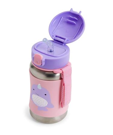 Skip Hop Toddler Sippy Cup with Straw - Zoo Stainless Steel Straw Bottle - Narwhal - Buy Online on GoSupps.com