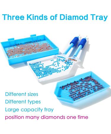 Hulameda 56pcs 5D Diamond Painting Tools Set with 28 Grids Box and Roller - Blue | Diamond Painting Accessories for Kids and Adults - Buy Online on GoSupps.com