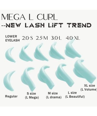 Lash Lift Rods & Green Eyelash Perm Pads | Mega L Curl Lash Lamination Shields - 100 Applications 6 Sizes for Perfect Curl - Buy Online on GoSupps.com