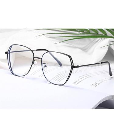 KDOQ Oversized Polygon Anti Blue Light Glasses for Men & Women - Ultra Light Alloy Black Frame - Buy Online on GoSupps.com