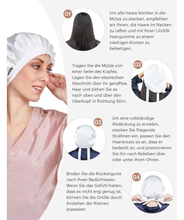 LilySilk 100% Pure Mulberry Silk Sleep Cap for Women - 19 Momme Natural Bonnet for Hair Care | Soft Silk Hair Wrap in Ivory - Buy Online on GoSupps.com