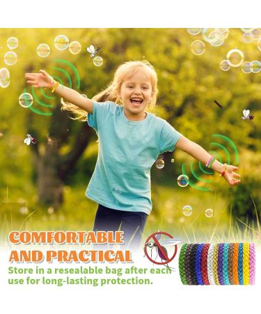 Adjustable Deet-Free Mosquito Repellent Bracelet Set - 16 Pcs for Adults and Kids - Waterproof and Natural Insect Repellent Bands - 1 Week Protection - Solid Color - Buy Online on GoSupps.com