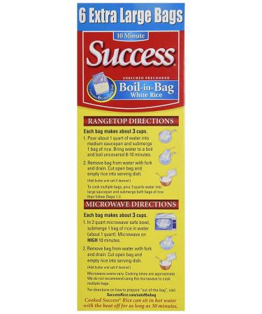 Success Boil in Bag White Rice 2 lb. (Pack of 4) - Convenient and Flavorful Rice for Quick Meals - Buy Online on GoSupps.com