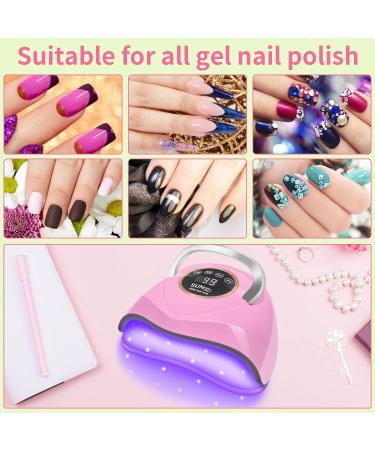HOLDRUBY 180W UV LED Nail Lamp for Gel Polish | Fast Dryer with 48 Lamp Beads | Large Space UV Nail Light for Home Salon | Pink - Buy Online on GoSupps.com