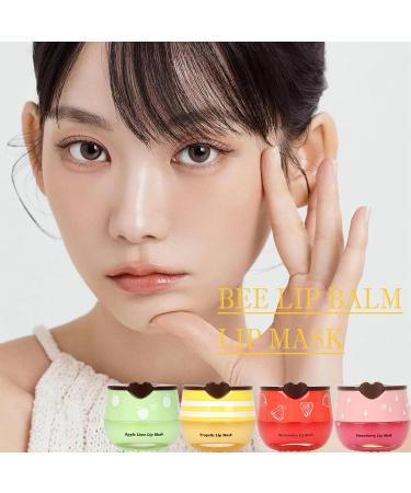 4 PCS Bee Lip Balm Lip Mask Honey Pot Valentines Day Gifts Honey & Strawberry & Watermelon & Apple Lime Lip Sleeping Mask Propolis Moisturizing Lip Balm with Stick Galentines Day Gifts Party Favors - Buy Online on GoSupps.com