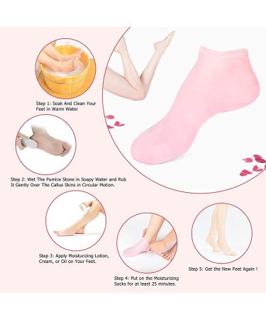 Moisturizing Silicone Socks for Women - Soft Gel Aloe Spa Pedicure Socks for Dry, Cracked Heels - Repair and Soften Rough Skin - Callus Treatment - 1 Pair - Buy Online on GoSupps.com
