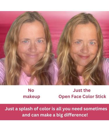 Open Face Color Stick 3-in-1 Multistick | Dark Pink Berry Red Lip & Cheek Tint - Cream Blush Stick with Brush | Shop Internationally - Buy Online on GoSupps.com