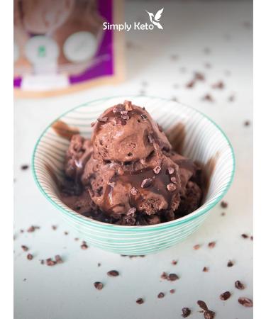 Simply Keto Low-Carb Chocolate Ice Cream - Creamy Sugar-Free 2.6g Net Carbs Gluten-Free Ketogenic Treat - 10 Portions (100g) - Buy Online on GoSupps.com