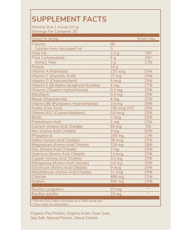 Rookie Wellness Pea Protein Powder - Vegan Meal Replacement Multivitamin & Mineral Blend Sugar & Gluten Free Vanilla (30 Servings - Buy Online on GoSupps.com