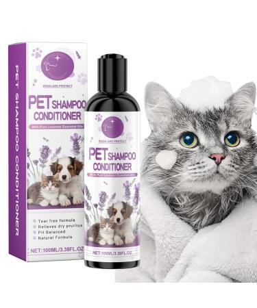 G n rique Pet Shampoo and Conditioner Pet Shampoo and Conditioner - Natural Detangling Pet Shampoo with Lavender 100 ml | Moisturizing and Conditioning Shampoo