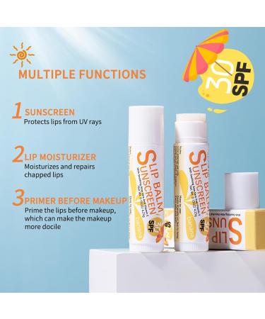 Shop SPF 30 Lip Balm Set - 3 Pcs Hydrating Flavored Lip Balm with Vitamin E & Aloe Vera for Women & Girls - International Shipping Available - Buy Online on GoSupps.com