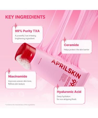 APRILSKIN TXA Niacinamide 99 Pore Care Pink Bubble Gum Deep Cleanser | 99% High-Purity TXA+Niacinamide | All-in-One Cleanser: Deep Cleansing Blackhead Care Pore Care Moisturizing | 4.23 fl.oz. - Buy Online on GoSupps.com