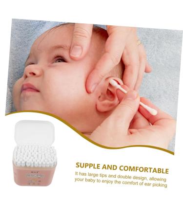 100pcs Double Ended Cotton Swabs - Baby Safety Ear Wax Cleaners | Large Tip Cotton Buds for Toddlers - Buy Online on GoSupps.com