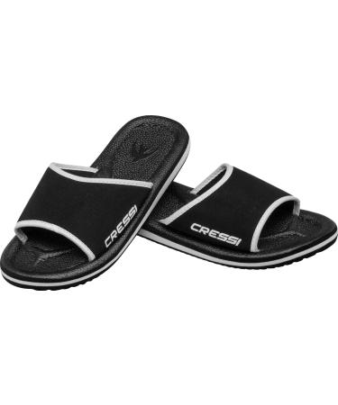 Cressi Lipari Slippers - Unisex Beach & Pool Footwear for Adults & Children - Size 38 EU Black/Silver - Buy Online on GoSupps.com