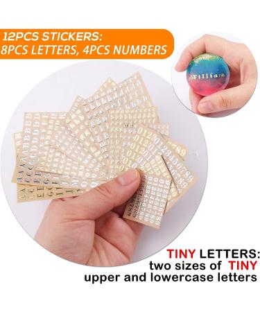 AIERSA Small Letter Resin Stickers | Self-Adhesive Alloy Alphabet & Number Stickers | Glitter Gold & Silver | 3mm & 4.5mm Tall | Scrapbook Supplies - 12 Sheets - Buy Online on GoSupps.com