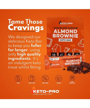 Keto-Pro Chocolate Almond Brownie Keto Bars (12 x 50g) | Low Carb, 2g Net Carbs | High Protein Snack - Buy Online on GoSupps.com
