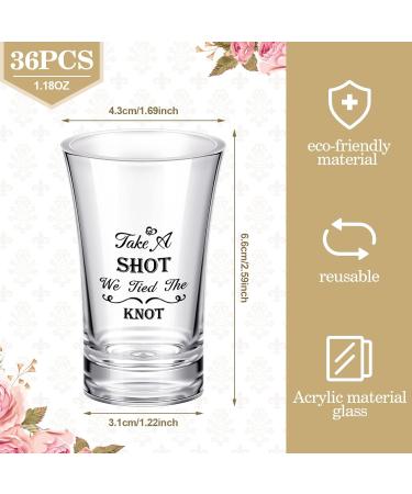 Cunhill 36 Pack 'We Tied the Knot' Shot Glasses Set - 1.2 Ounce Acrylic Funny Wedding Favor for Bridal Party (Classic) - Buy Online on GoSupps.com