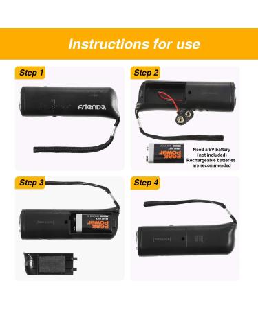 LED Ultrasonic Dog Repeller and Trainer Device 3 in 1 Anti Barking Stop Bark Handheld Dog Training Device (Black) - Buy Online on GoSupps.com