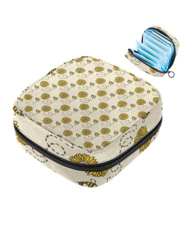 Sunflower bee patterns women's napkin storage bags portable menstrual cup bag with zipper for teenagers girls women women color 8