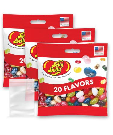 Jelly Belly 20 Assorted Flavours Gourmet Jelly Beans 3-Pack Bundle 100g - Christmas & Holidays Candy Vegan Candy Dairy Free Snacks Kosher Candy Gluten Free Bulk Candy Stocking Stuffers for Teens 20 Flavors