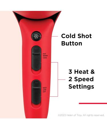 REVLON Airflow Control Hair Dryer with Diffuser | 1875W Rotating Blow Dryer | Red 3 Piece Set for Faster Drying & Frizz Reduction - Shop Internationally - Buy Online on GoSupps.com