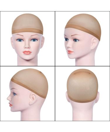 URAQT 4 Pcs Stretchy Nylon Wig Caps for Men and Women - Breathable Wig Net Cap for Long and Short Hair (2 Mesh Black + 2 Beige) - Buy Online on GoSupps.com