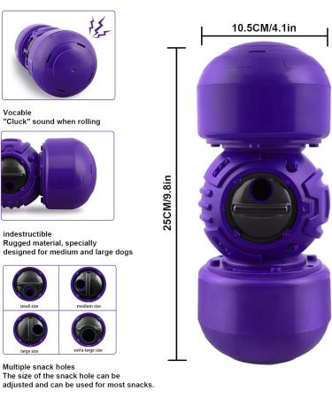 Leipple Interactive Dog Toy for Large Dogs - Rolling Treat Dispenser & Puzzle Toy - Durable Slow Feeder for IQ Improvement & Boredom Reduction - Medium to Large Dogs (Purple) - Buy Online on GoSupps.com