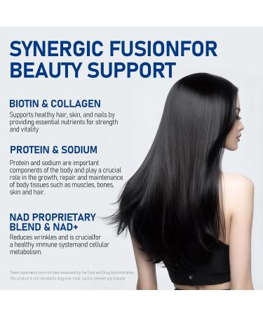 Biotin Supplement for Supports Healthy Hair Skin & Nails Hair Growth Vitamins for Women & Men with 1000mcg Biotin 1000mg NAD Collagen Sodium Non-GMO & No Gluten 20 Servings 4.23 Ounce (Pack of 1) - Buy Online on GoSupps.com
