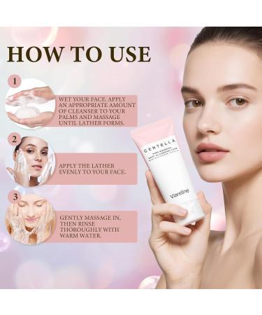 Ourdort Centella Asiatica Facial Cleanser for Face 114 g Cleansing Milk Pore Cleanser for Deep Cleansing and Hydration Washing Cream Soothing Facial Cleansing for All Skin Types Pink - Buy Online on GoSupps.com