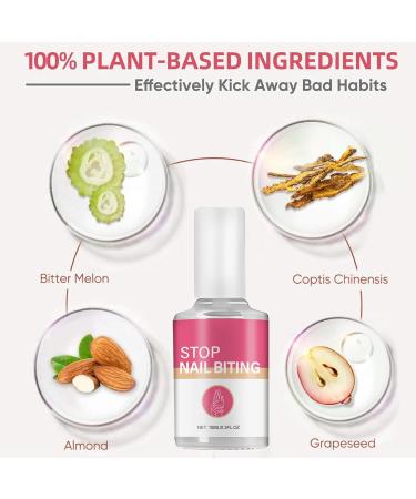 Anti Nail Biting Polish Stop Biting Your Nails Natural Stop Nail Biting Bitter Taste Solution for Healthy Nail Growth Water Resistant Nail Biting Treatments For Adults & Children 10ml - Buy Online on GoSupps.com