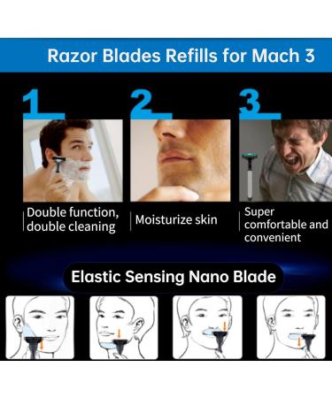 Best Razor Blades Refill for Mach 3 - 16PC Upgrade Universal 3-Layer Men's Shaving Blades - Buy Online on GoSupps.com