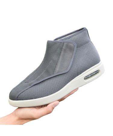 MisFun Diabetic Shoes for Men Comfortable Women's Velcro Walking Shoes Adjustable Diabetic Shoes Suitable for Men Womens and Elderly with Diabetes 6 Dark Grey
