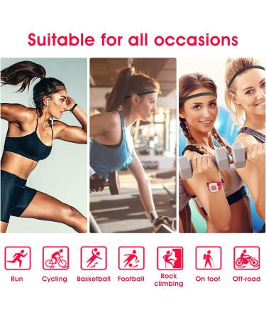 Wllhyf Non-Slip Elastic Sports Headbands - 4 Pieces Moisture-Wicking Hair Bands for Running & Yoga (Black) - Buy Online on GoSupps.com
