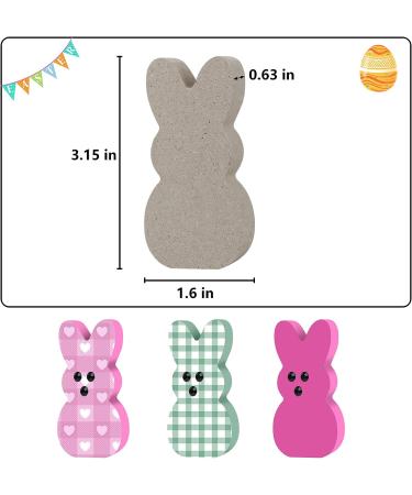 10 Unfinished Wooden Bunnies with 3D Eyes for Kids Easter Crafts - Wood Bunny Cutouts - Buy Online on GoSupps.com