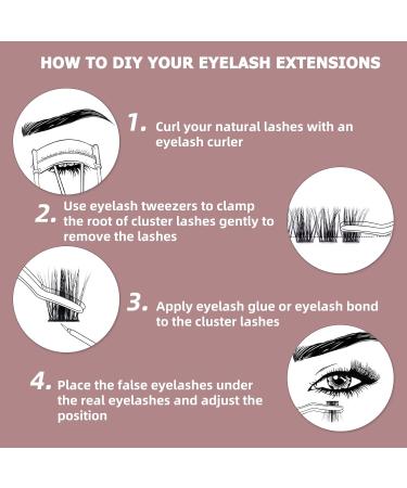 Cluster Lashes Quewel 8mm C Curl - Individual Eyelash Segments for DIY Extensions | Natural Look | 1 Pack - Buy Online on GoSupps.com