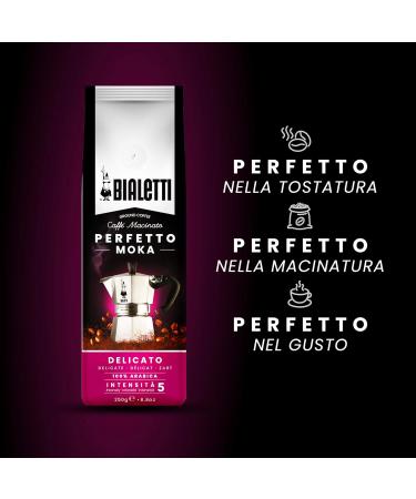 Bialetti Delicato Coffee 252g - 8.8oz (Pack of 1) | Premium Italian Blend - Buy Online on GoSupps.com
