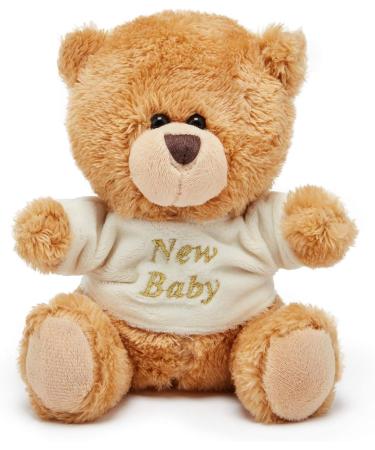 Small Brown Teddy Bear - Newborn Gift Plush Soft Toy with Embroidered T-Shirt - Buy Online on GoSupps.com