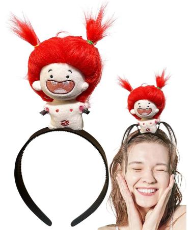 TROONZ Doll Hairband | Plush Cartoon Doll Hairband Cute Hairhoops for Styling Makeup Fashion Plush Doll Hairband for Girls Kids - Buy Online on GoSupps.com