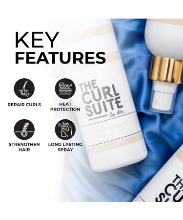 The Curly Suite Hair Spray - Styling Products with Heat Protection for Curly Hair - Long-Lasting Formula with Bergamot Lemon & Ozonic Accord - 8 Oz. - Buy Online on GoSupps.com