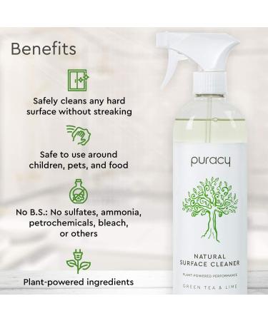 Puracy Natural Multi-Surface Cleaner 25oz (2-Pack) Lemon - Plant-Based Kitchen and Countertop Spray - Buy Online on GoSupps.com