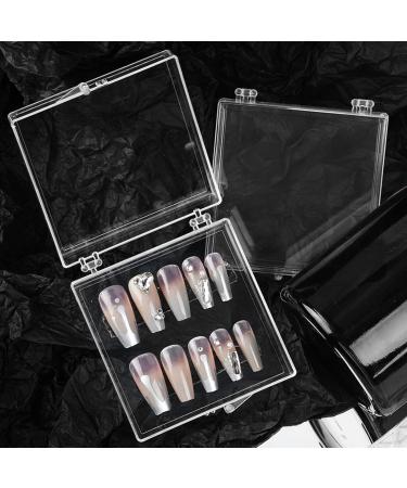 Clear Artificial Nail Display Storage Box Nail Box Organizer Transparent Nail Packaging Box Press On Nail Storage Box Press On Nail Packing Box - Buy Online on GoSupps.com